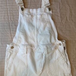 PAIGE Claudine Denim Ankle Flared Overalls White Ivory Jeans Ankle Size 29